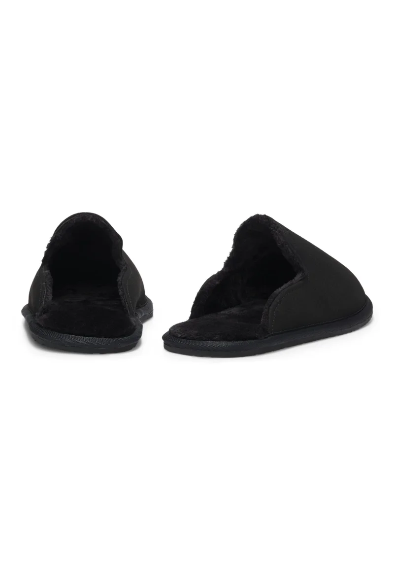 بوس Shearling-lined slip-on slippers with logo detail