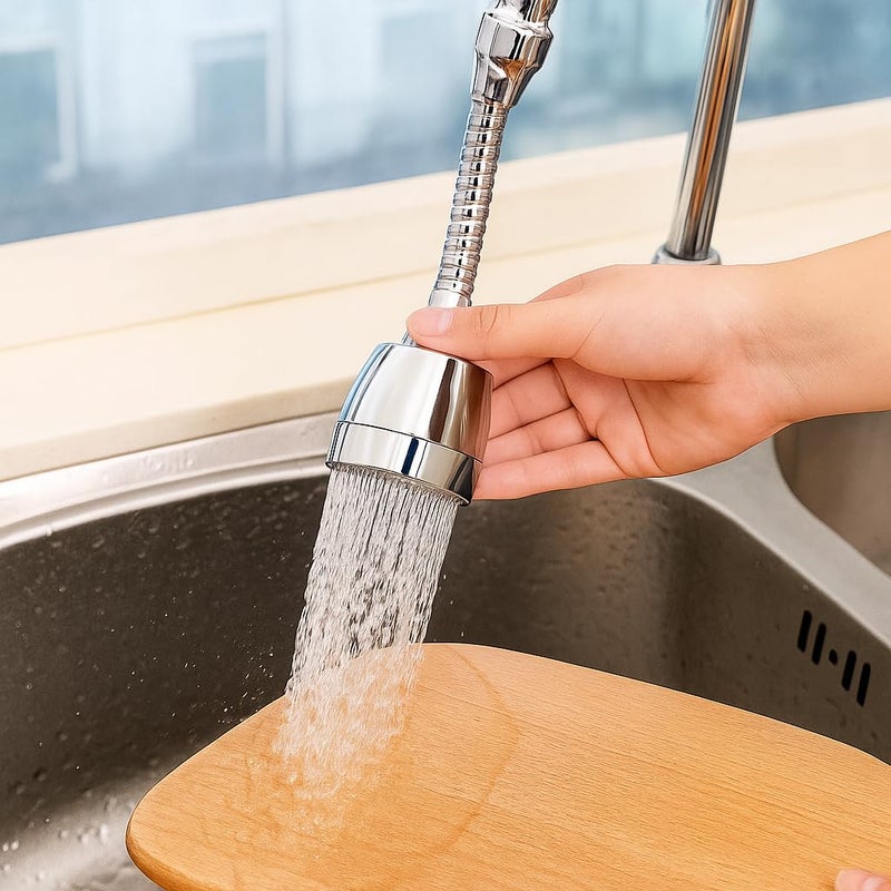 CLINTON موسع صنبور لمغسلة المطبخ، تمديد صنبور قابل للتكيف لسهولة الاستخدام رأس صنبور عالمي للمطبخ/الحمام (360 درجة مرن تدفق مزدوج (FE04)) - Image 4