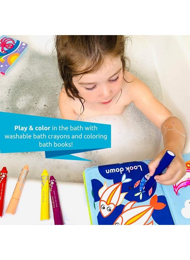 BabyBibi Color Me Bath Books Plus Crayons Set Of 4 Different Books Includes 6 Washable Bath Crayons Learn And Play Including Opposites And Shapes Suitable For 2+  - Image 5