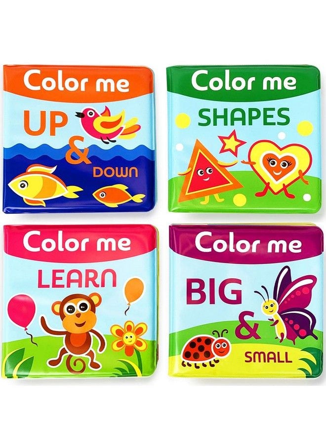 BabyBibi Color Me Bath Books Plus Crayons Set Of 4 Different Books Includes 6 Washable Bath Crayons Learn And Play Including Opposites And Shapes Suitable For 2+  - Image 3