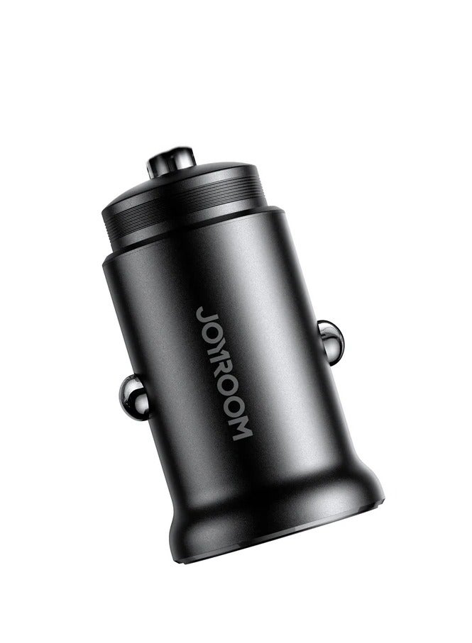 جوي روم شاحن سيارة ميني USB-A USB-C 30W - أسود - Image 4