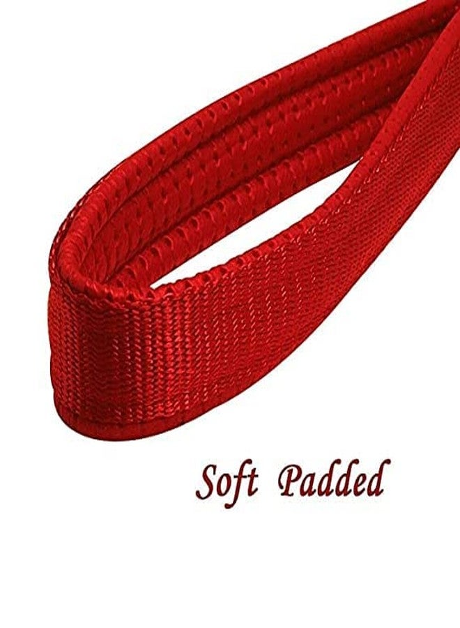 Smart Pups Combo of 1-inch Choke Collar with a 57-inch-Long Stainless Steel Leash Chain with Nylon Handle for Playing and Walking Medium and Large Dogs (Red) - Image 2