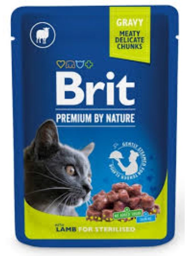 BRIT CHUNKS WITH LAMB IN GRAVY FOR STERILISED  CATS 100 G