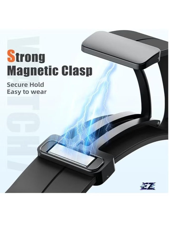 ELTRAZONE - Magnetic Band for Samsung Galaxy Watch 7 Ultra 2024 Strap – Magnetic D-Buckle Replacement Band, No Gap Silicone Sports Strap for Men & Women – Durable, Comfortable, and Secure Fit - Image 1