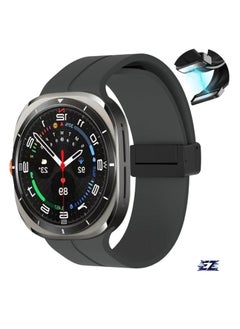 Magnetic Band for Samsung Galaxy Watch 7 Ultra 2024 Strap – Magnetic D-Buckle Replacement Band, No Gap Silicone Sports Strap for Men & Women – Durable, Comfortable, and Secure Fit