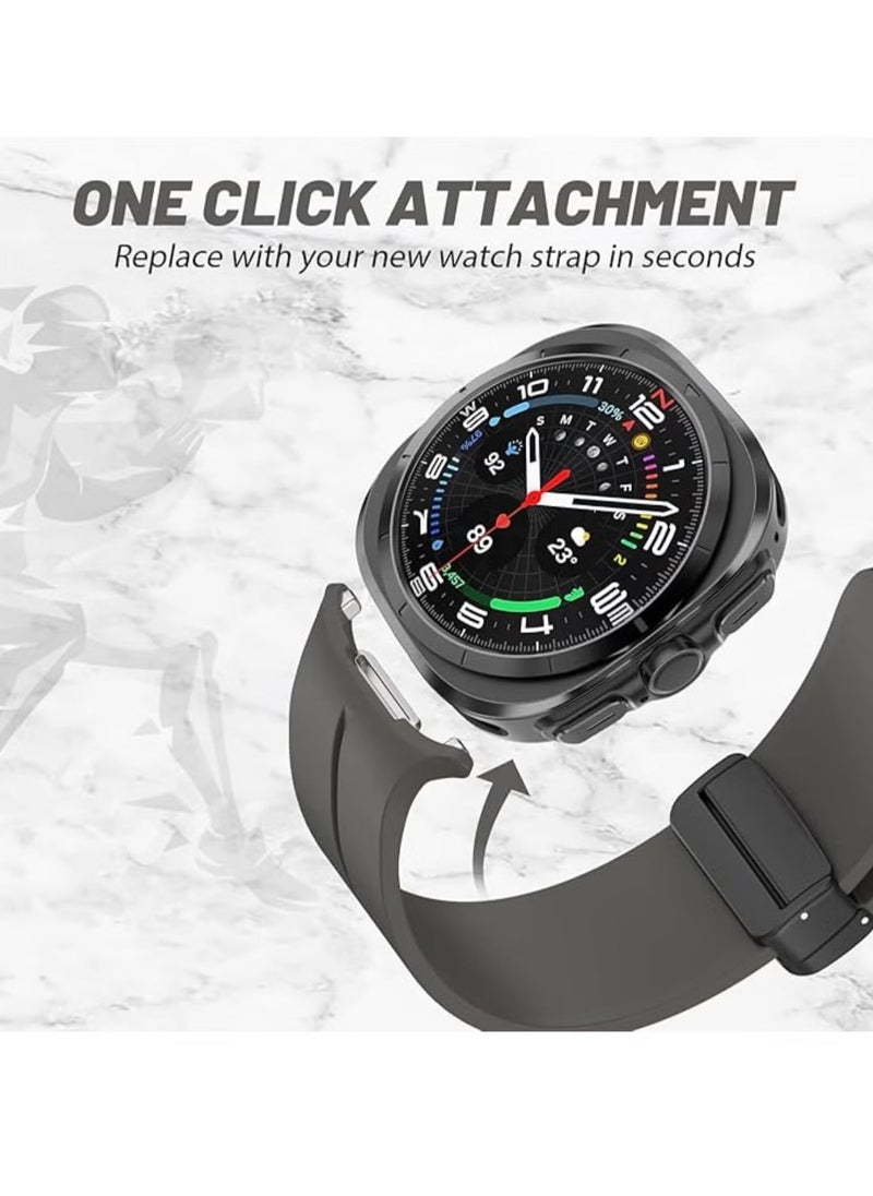 ELTRAZONE - Magnetic Band for Samsung Galaxy Watch 7 Ultra 2024 Strap – Magnetic D-Buckle Replacement Band, No Gap Silicone Sports Strap for Men & Women – Durable, Comfortable, and Secure Fit - Image 1