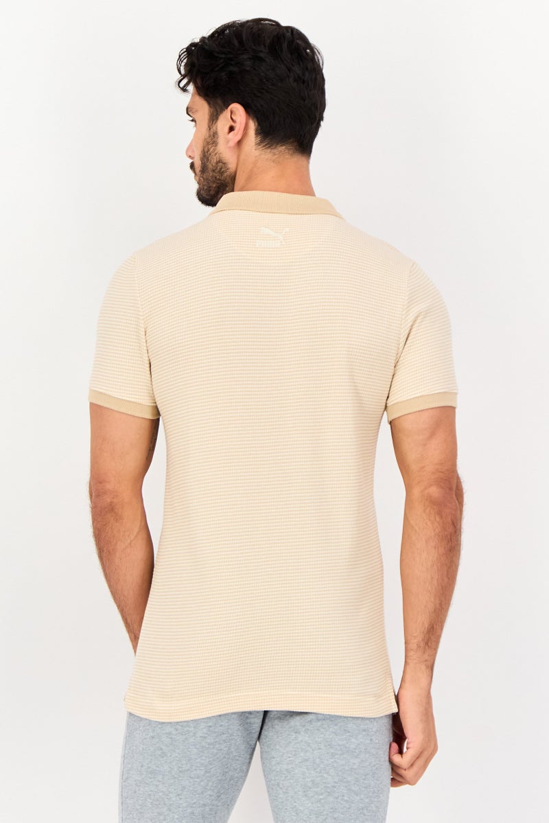 PUMA قميص بولو قصير الأكمام للرجال من One8، رياضي، خارجي، بيج - Image 4