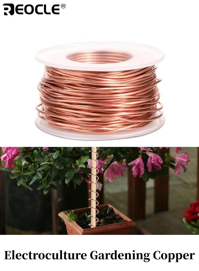 ريوكل الأسلاك النحاسية للزراعة الكهربائية للبستنة 65 قدما مقياس نقي من الأسلاك النحاسية العارية النحاس الناعم لنمو النباتات والخضروات وتطبيقات سرير الحديقة والدفيئة - Image 1
