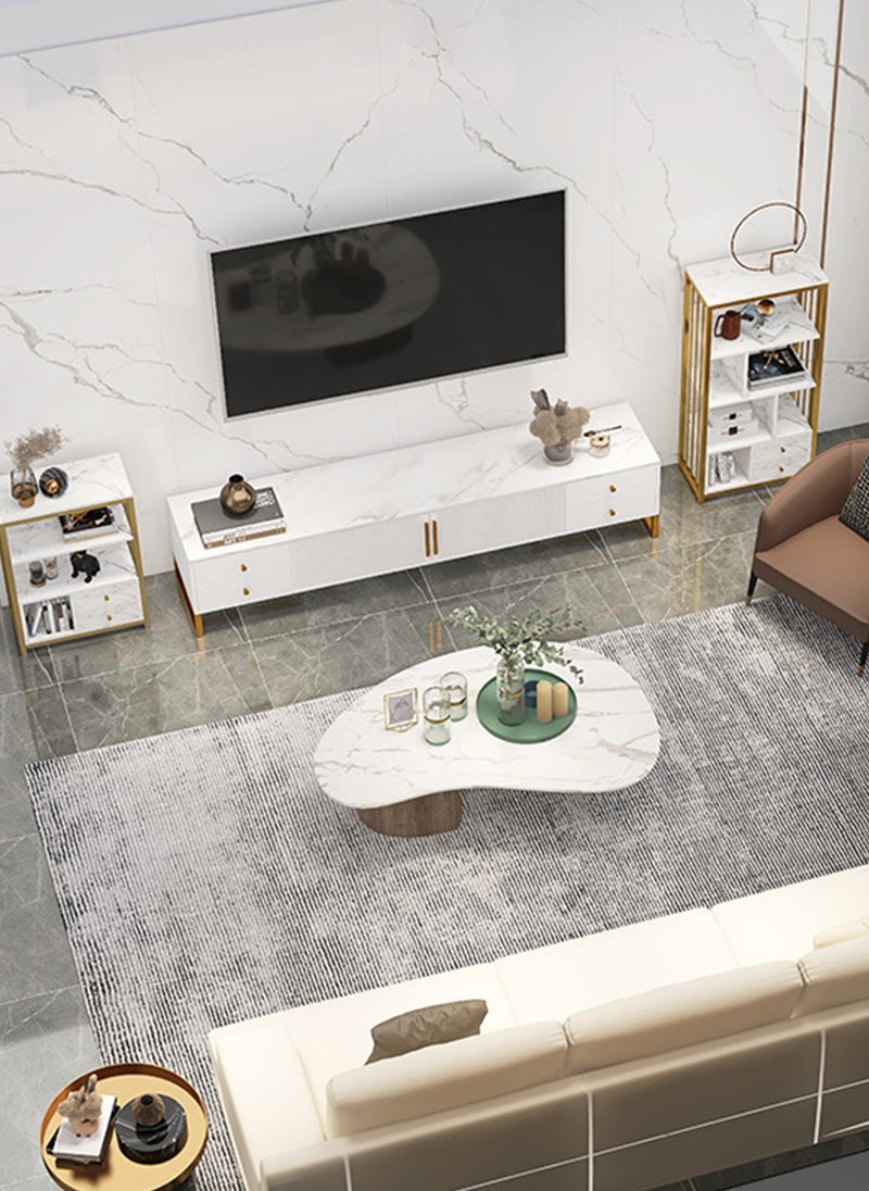 Sharpdo Living Room Furniture, Simple and Light Luxury Combination TV Cabinet, Combination Storage Cabinet with 2 Doors and 4 Drawers  - Image 3