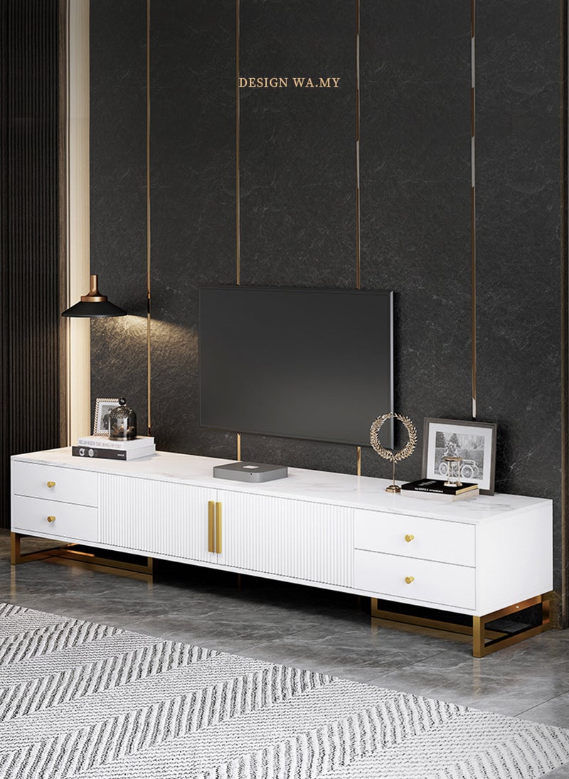 Sharpdo Living Room Furniture, Simple and Light Luxury Combination TV Cabinet, Combination Storage Cabinet with 2 Doors and 4 Drawers  - Image 2
