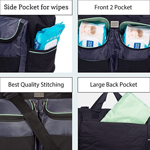 Mee Mee Nursing Diapers Bag | Adjustable Strap, Water & Stain Resistant BackPack | Spacious With Multi Pockets for Keeping Milk Bottle With Diaper Changing Mat | All In 1 Baby Essential (Red) - Image 3