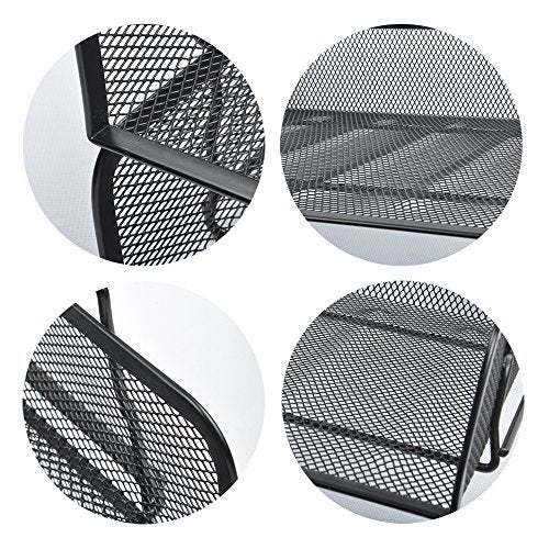 EASEPRES 2 Pack Stackable Desk Paper Tray, Metal Mesh Desktop Document Letter File Organizer for Office Home School, 13.5'' L x 9.75'' W x 5.5'' H, Black - Image 5