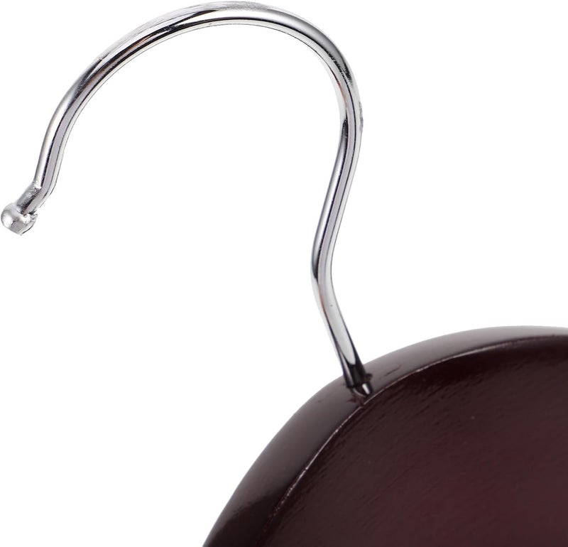 2pcs Wide Shoulder Solid Wood Suit Hangers Heavy Duty Coat and Pants Hangers for Men Non-Slip Maple Wood Wine Red Round Hooks for Home and Clothing Store - Image 3