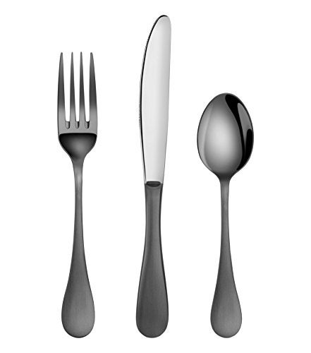Artaste 56914 Rain 18/10 Stainless Steel Flatware 36-Piece Set, Black Finished, Service for 12 - Image 2