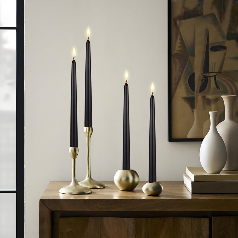 Mega Candles 12 pcs Unscented Black Taper Candles, Hand Poured Wax Candle 10 Inch x 7/8 Inch, Home DÃ©cor, Wedding Receptions, Centerpieces, Occasions, Romantic Dinners, Prayer, Candle Holders - Image 5