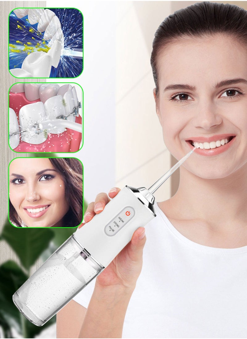 Syarme Water Flosser Teeth Picks, Portable Oral Irrigator for Teeth with 4 Nozzles, Powerful and Rechargeable Water Flosser for Teeth, IPX6 Waterproof Water Dental Picks for Cleaning for Travel Home  - Image 2