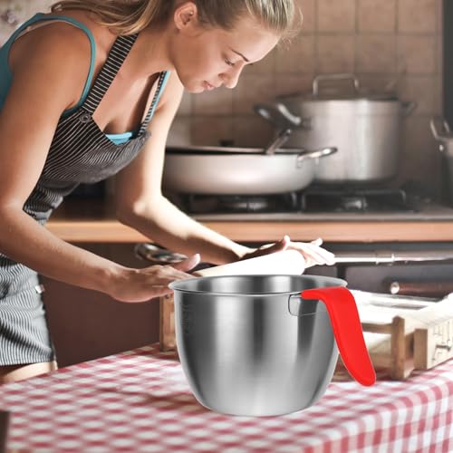TOPBATHY Stainless Steel Mixing Bowl with Handle 7.5 Inch Deep Batter Bowl for Kitchen Baking Cooking Prep - Image 3