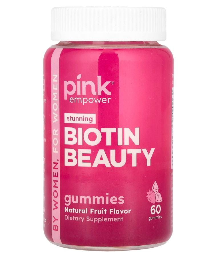 PINK Biotin Beauty Gummies Natural Fruit 60 Gummies
