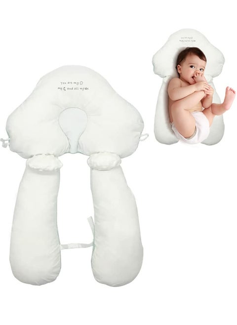 Baby Head Shaping Pillow, Drawstring Adjustable Infant Anti-Startle Sleep Pillow, Winter and Summer Dual-Use Side sleeping Pillow for Babies