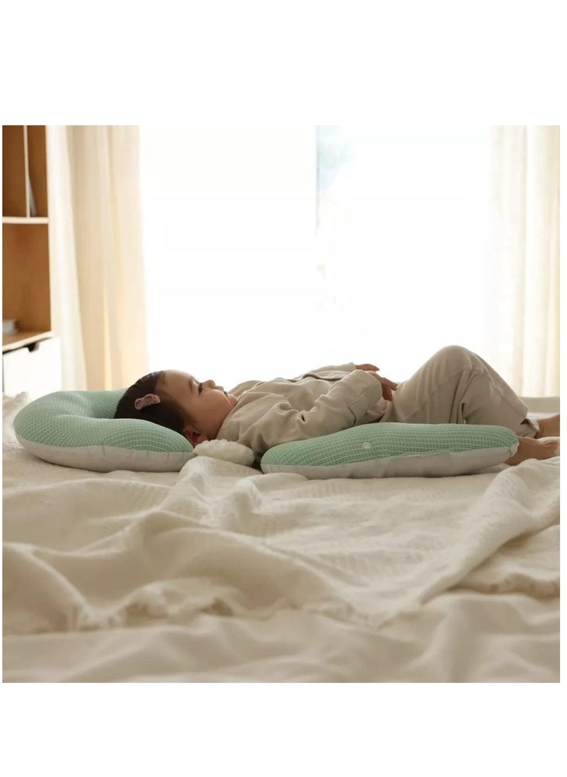 Baby Head Shaping Pillow, Drawstring Adjustable Infant Anti-Startle Sleep Pillow, Winter and Summer Dual-Use Side sleeping Pillow for Babies