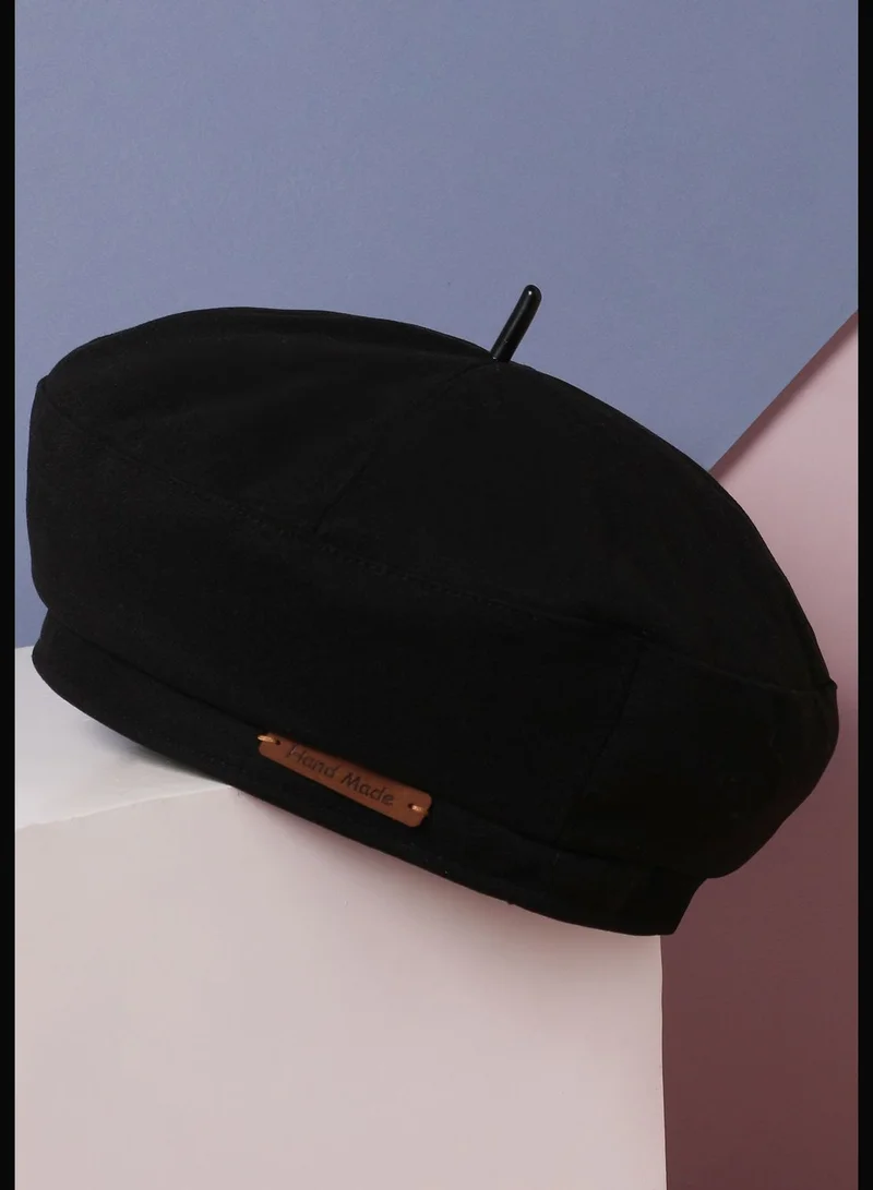 Haute Sauce Casual Solid Blended Fabric Beret Cap For Women