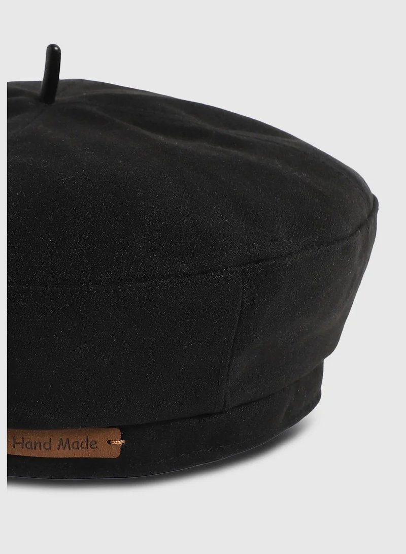 Haute Sauce Casual Solid Blended Fabric Beret Cap For Women
