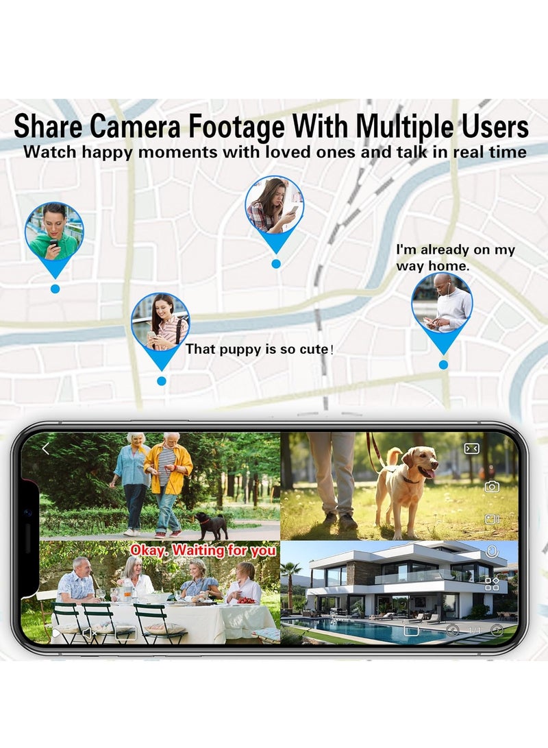 Outdoor Wi-Fi Camera with Wireless Solar Panel Surveillance Camera Battery Energy Kit Video Surveillance, Alarm with PIR Detection 2K Night Vision Colour 360°PTZ+64GB SD Card - Image 5