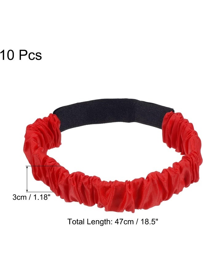 PATIKIL PATIKIL 3 Legged Race Bands, 10 Pack Elastic Tie for Outdoor Birthday Party Field Day Carnival Relay Game, Red  - Image 2