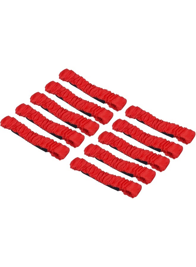 PATIKIL PATIKIL 3 Legged Race Bands, 10 Pack Elastic Tie for Outdoor Birthday Party Field Day Carnival Relay Game, Red  - Image 1