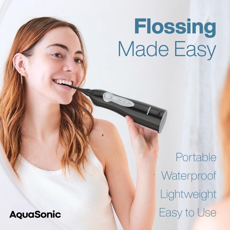 Aquasonic - Water Flosser | Cordless Rechargeable Flosser for Teeth Cleaning | Waterproof Aqua Flosser, Portable Oral Irrigator for Dental Cleaning with 5 Jet Tips | Braces, Home & Travel - Image 2