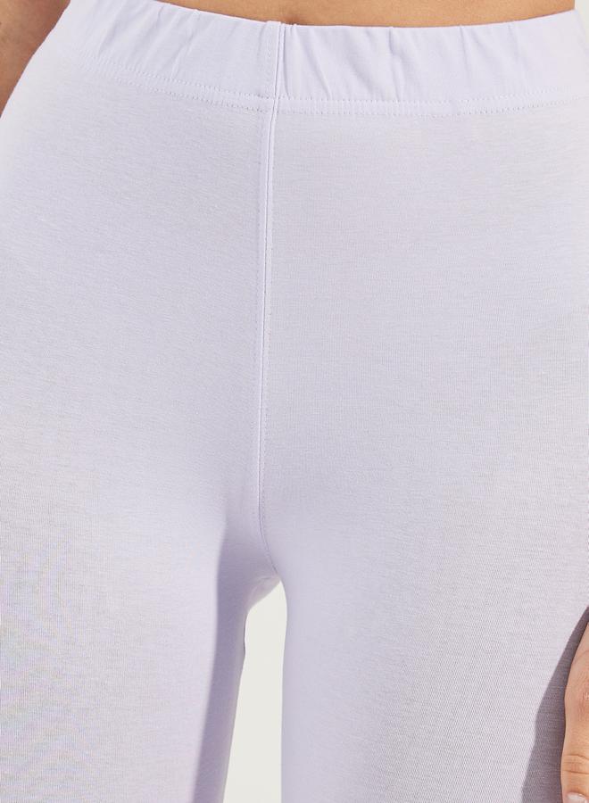 Styli Elastic Waistband Basic Capri Length Leggings  - Image 3