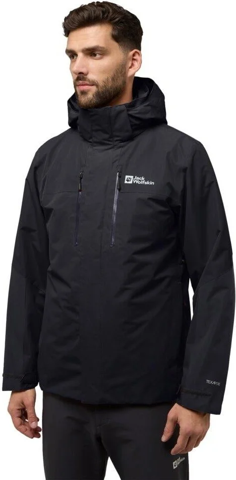جاك ولفسكن Jasper 3in1 Jkt M Men's Outdoor Jacket A61858-6000 Black