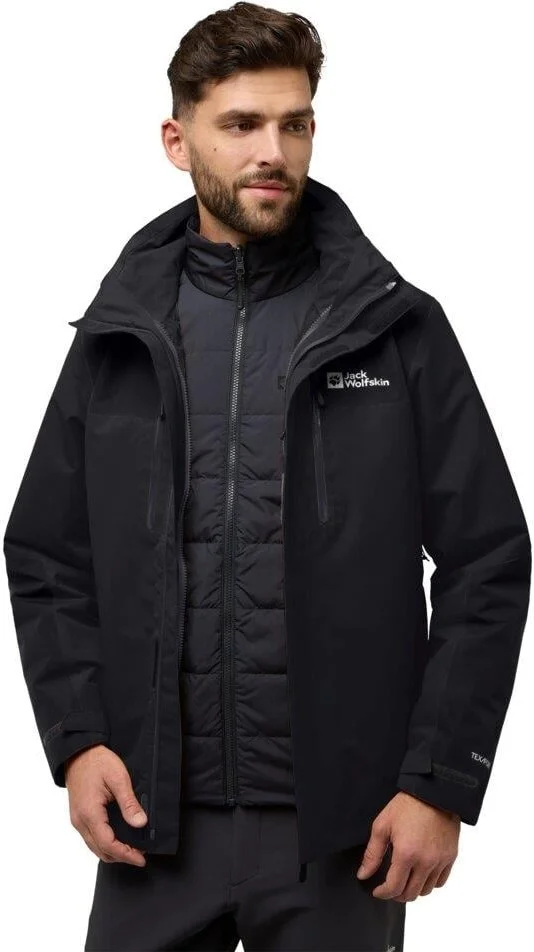 جاك ولفسكن Jasper 3in1 Jkt M Men's Outdoor Jacket A61858-6000 Black