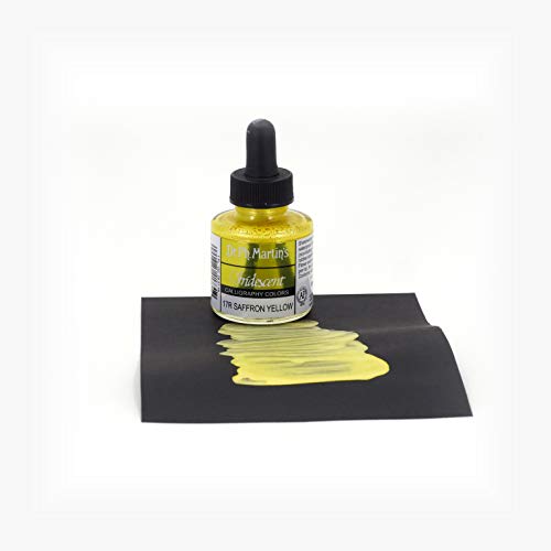 Dr. Ph. Martin's Iridescent Calligraphy Color (17R) Ink Bottle, 1.0 oz, Saffron Yellow - Image 2