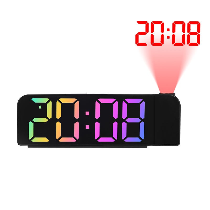 ساعة منبه إلكترونية بسيطة جديدة مع عرض كبير بالألوان مع درجة الحرارة 8013 - Image 4