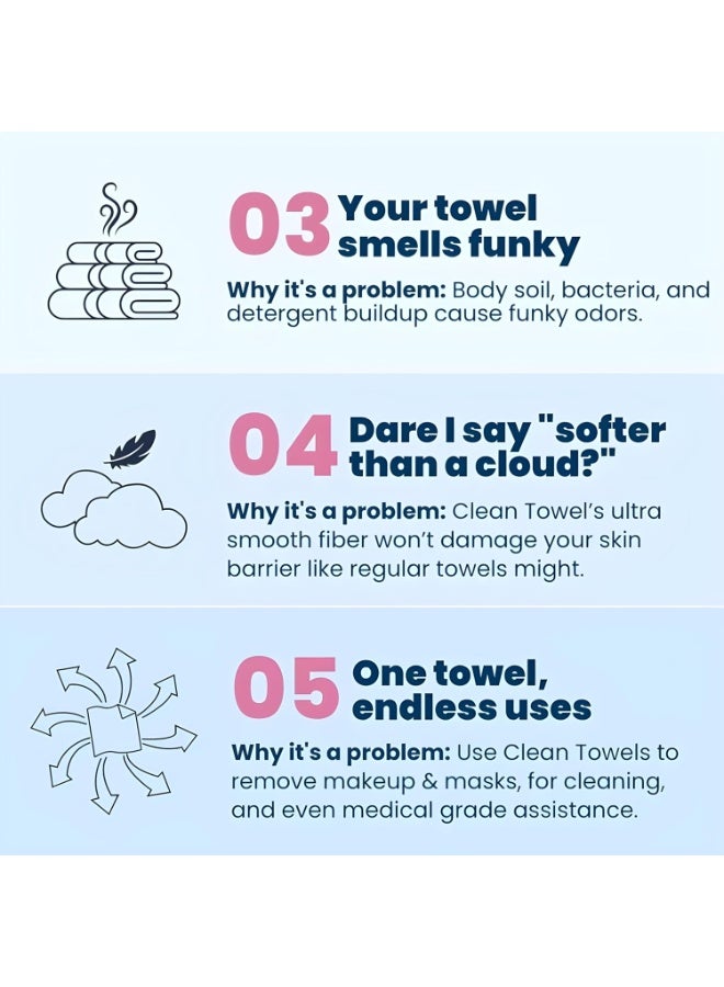 SKQIR Clean Skin Towels, Disposable Face Towels for Makeup Removal, Ultra Soft, Lint-Free, Face Wipes for Cleansing  Daily Skin Care, Biodegradable, 50 Pcs (1Box) - Image 4