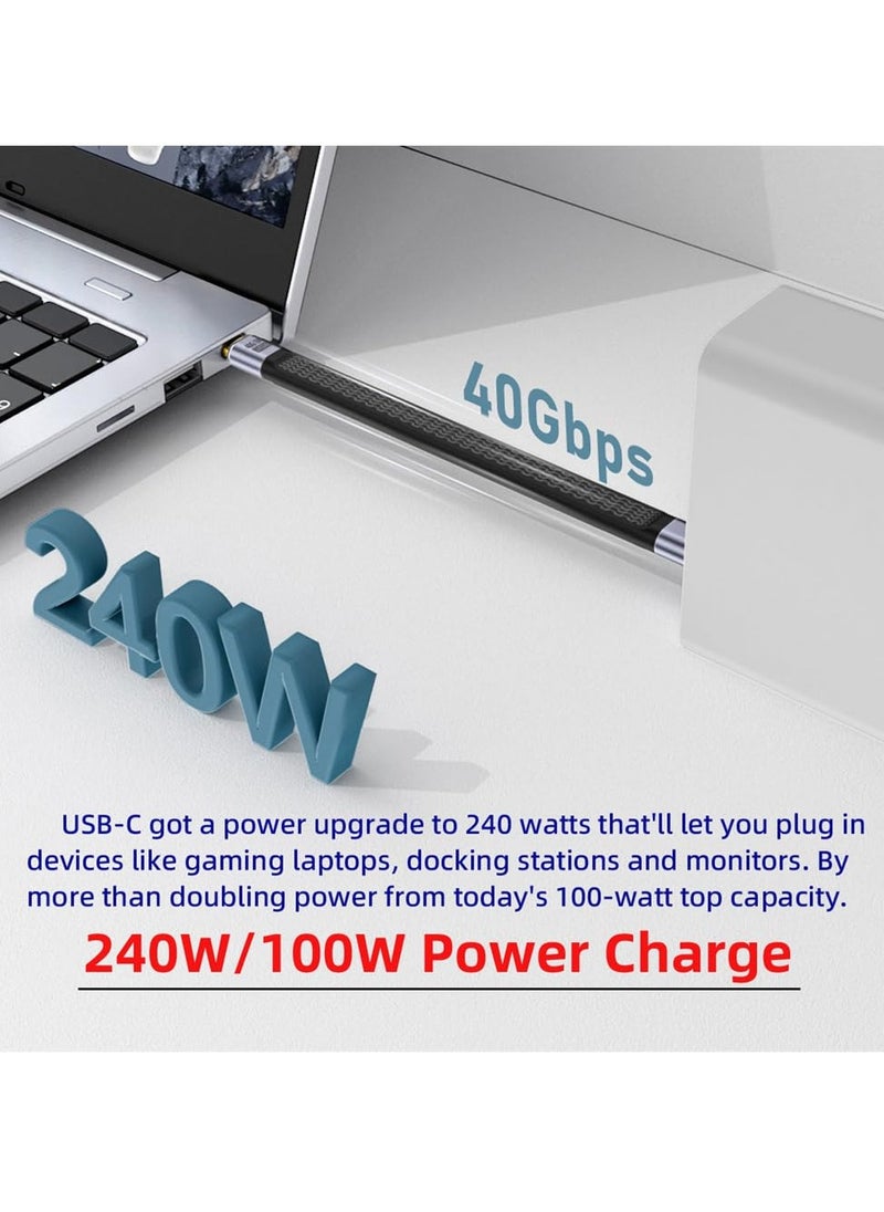 SYOSI Data Cable 240W Type-C USB-C Male to Male 8K Flat Slim FPC USB4 40Gbps 100W Cord Data Cord Type C Charg-ing USB C Cable for Laptop Phone 13cm  - Image 4