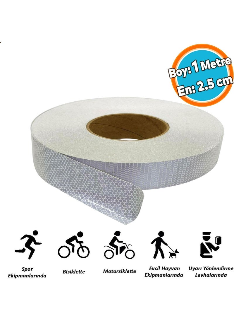 Nzb Reflective Reflective Phosphorescent Strip Tape 1 Meter White Reflective Bicycle Warning Tape  - Image 1