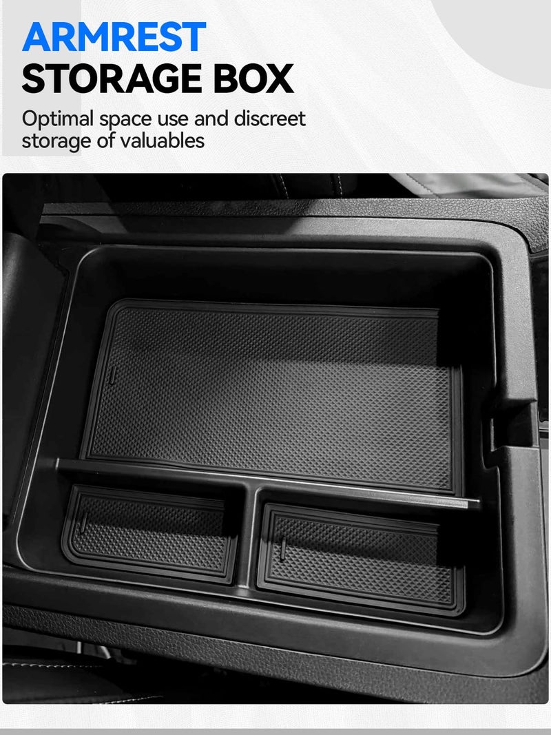 ELECFRESH 4PCS Center Console Organizer Tray for 2023-2026 Honda Pilot 2024-2026 Honda Ridgeline&Passport Accessories, Armrest Storage Box and Divider, Hidden Storage Box and Cup Holder - Image 3