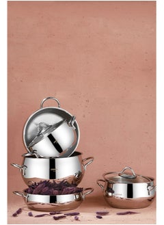 AMBOSS Moon 10 Piece Stainless Steel Pot Set With Glass Lid Made in Turkey  - Image 1
