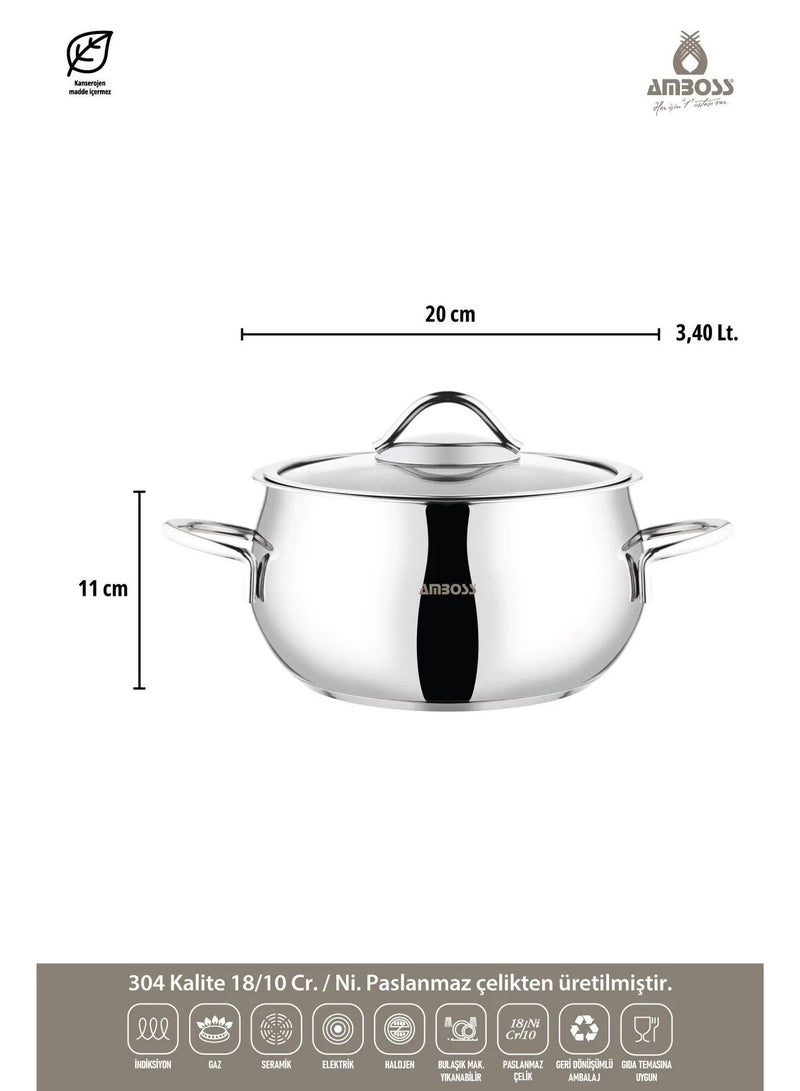 AMBOSS Moon 10 Piece Stainless Steel Pot Set With Glass Lid Made in Turkey - Image 3