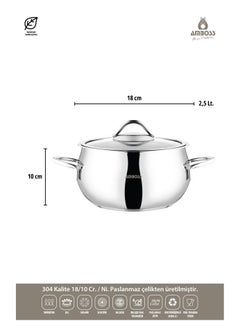 AMBOSS Moon 10 Piece Stainless Steel Pot Set With Glass Lid Made in Turkey  - Image 2