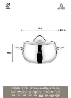 AMBOSS Moon 10 Piece Stainless Steel Pot Set With Glass Lid Made in Turkey  - Image 5