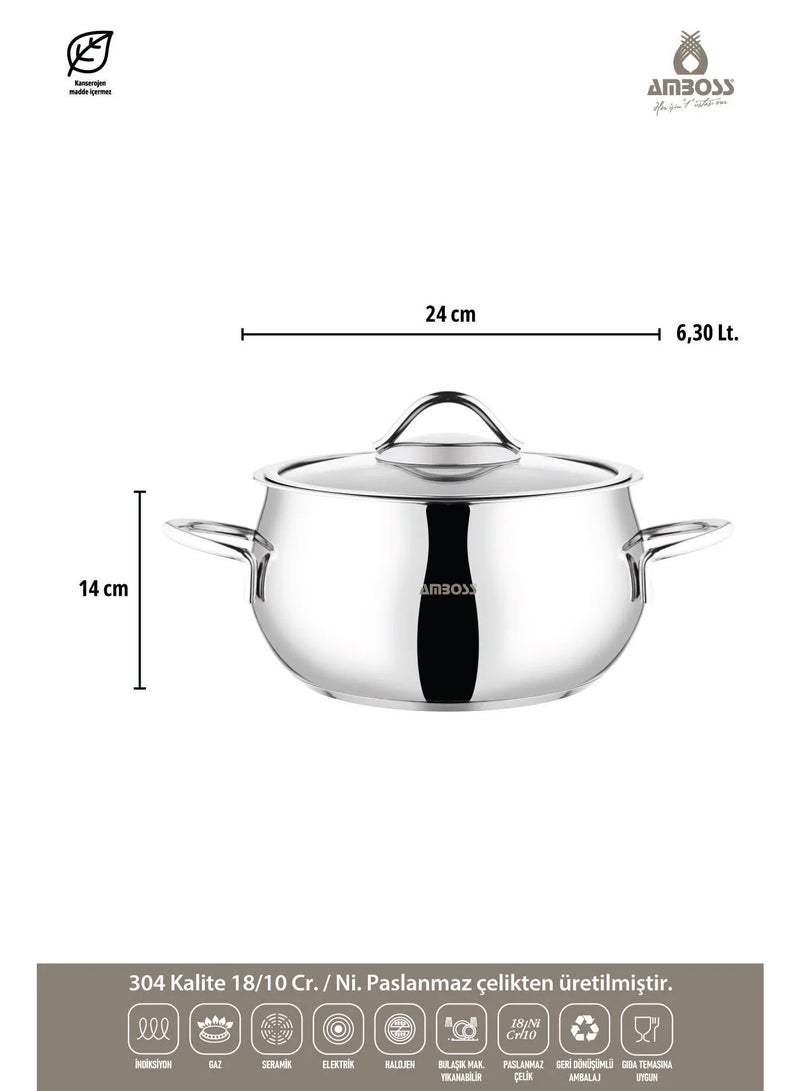 AMBOSS Moon 10 Piece Stainless Steel Pot Set With Glass Lid Made in Turkey - Image 5