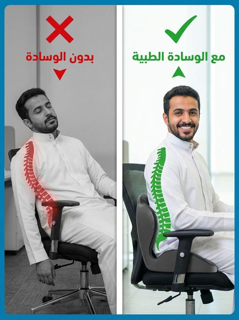 وسادة دعم القطنية بتصميم صدفي مطور للمكتب والسيارة، دعم شامل وراحة فائقة السمك - Image 4