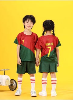 23/24 New Season Portugal Home Football Jersey #7 Fan Football Jersey/Shorts Socks Gift Set Youth Size