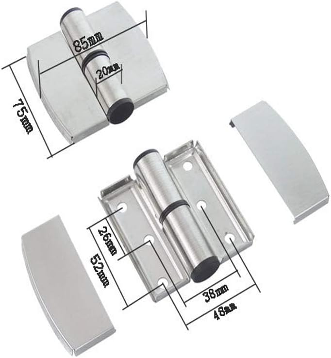 KYIEN 4Pcs Stainless Steel PublicToilet Toilet Partition Hardware Connection Accessories Hotel Shopping Mall Public Toilet Partition Hinge Self-Closing Spring Hinge (Right Side) - Image 2