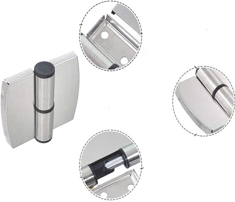 KYIEN 4Pcs Stainless Steel PublicToilet Toilet Partition Hardware Connection Accessories Hotel Shopping Mall Public Toilet Partition Hinge Self-Closing Spring Hinge (Right Side) - Image 5