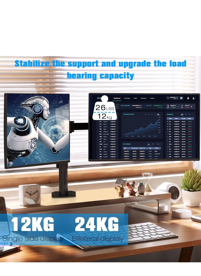 Arabest - Dual Monitor Stand, 15 "to 30" No-Punch Monitor Desktop Stand, A Variety Of Screen Types, Computer Monitor Arm Can Be Switched At Will, Suitable For Home Office(Hold Up To 24KG) - Image 1