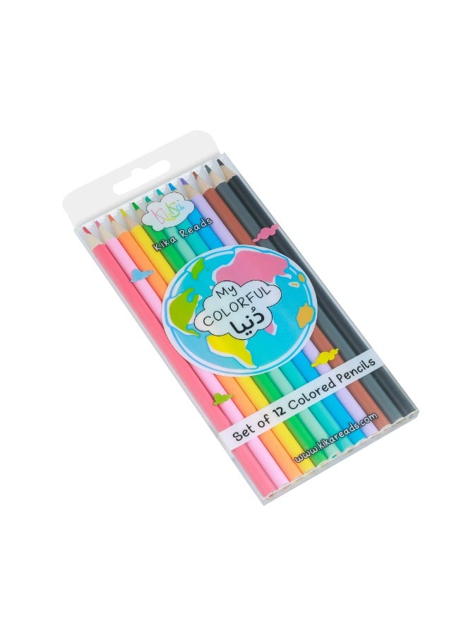 KIKA READS My Colorful World Colored Pencils – Set of 12